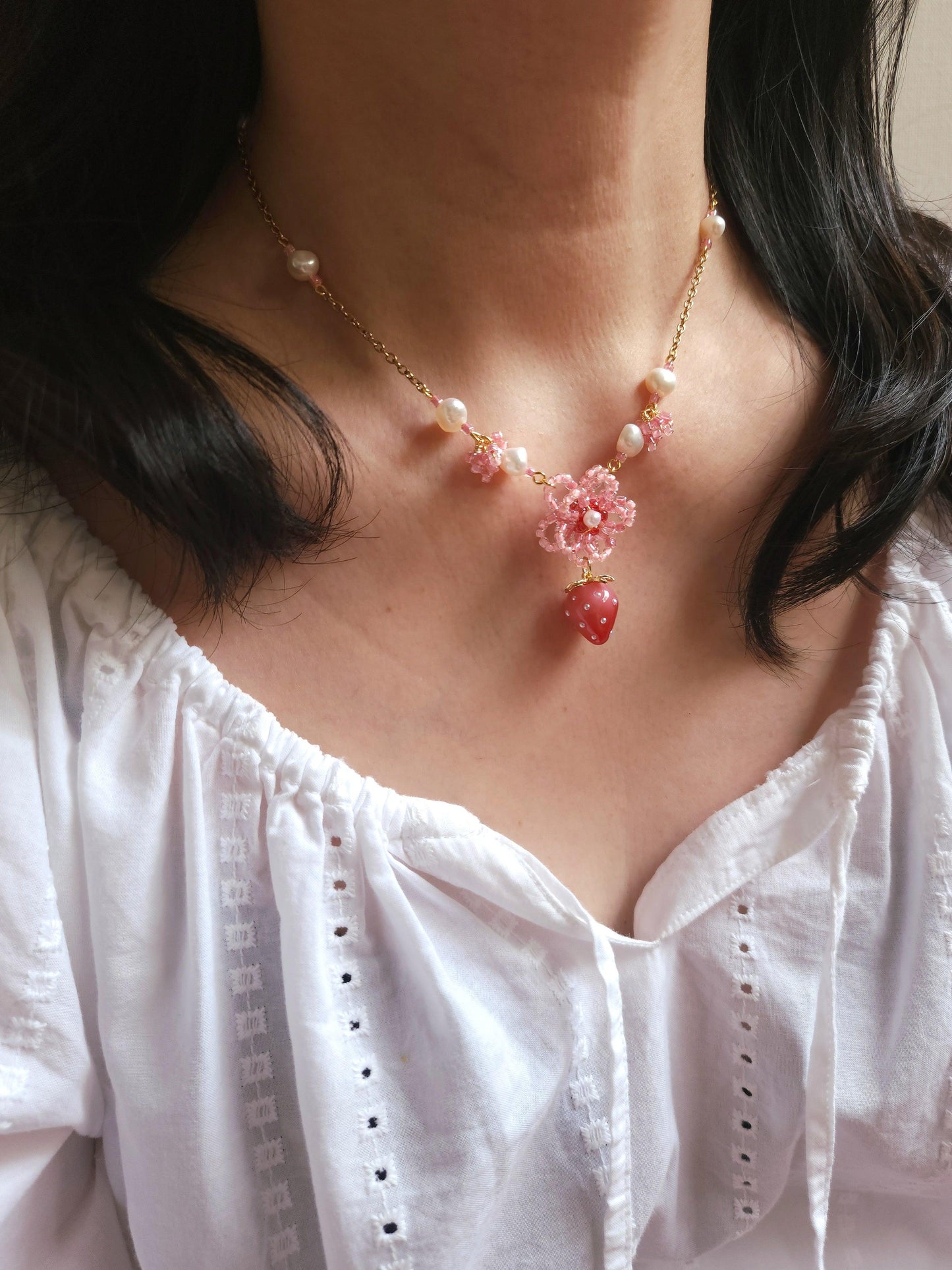 Berry Kisses Pearl Necklace