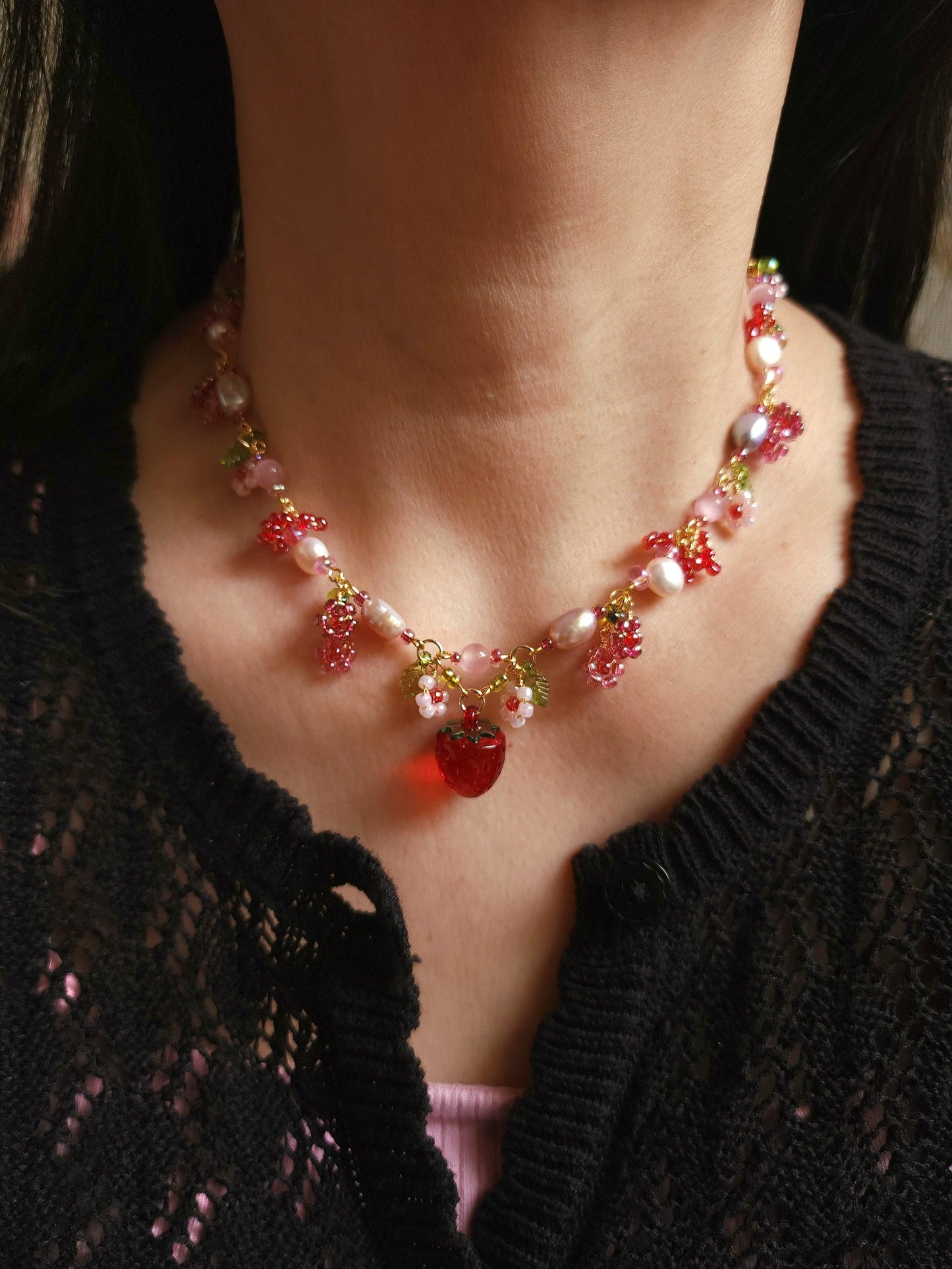 Strawberry Sundae Necklace