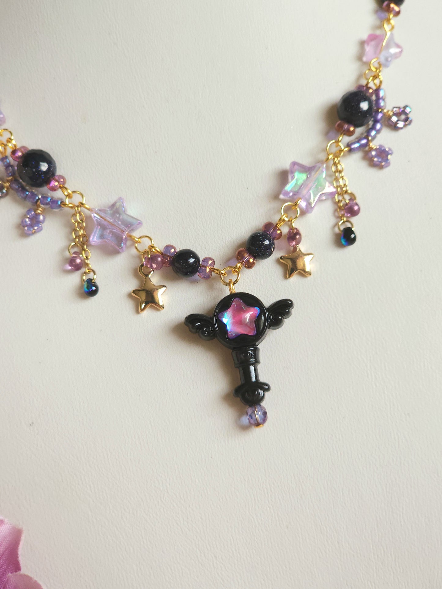 Black Enchanted Wand Necklace