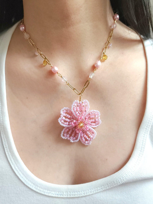 Cherry Blossom Flower Necklace