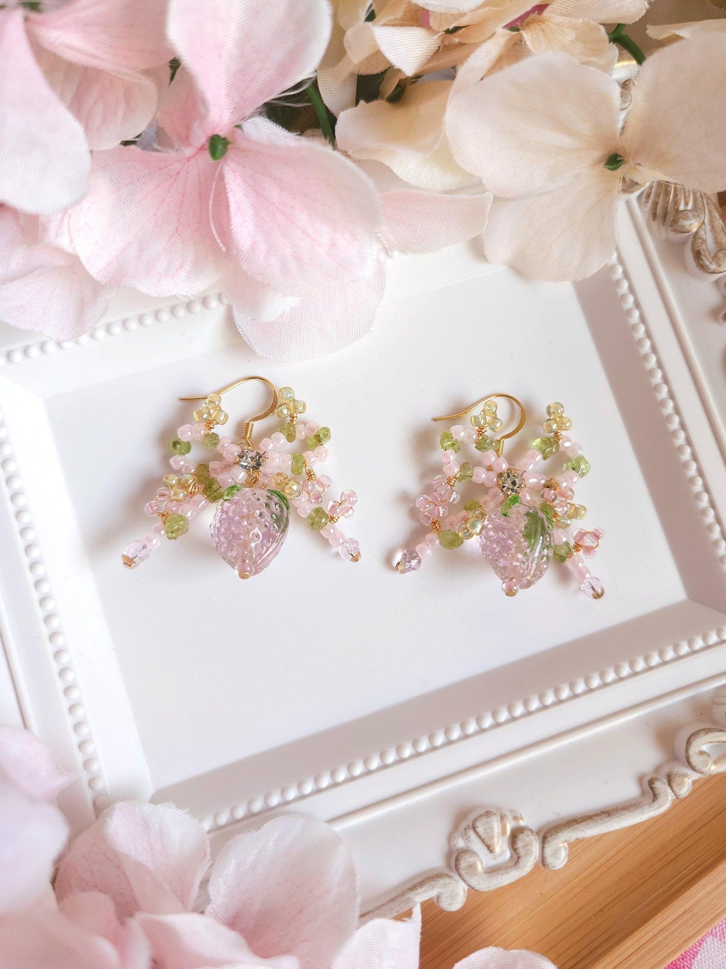 Strawberry Fields Ribbon Earrings