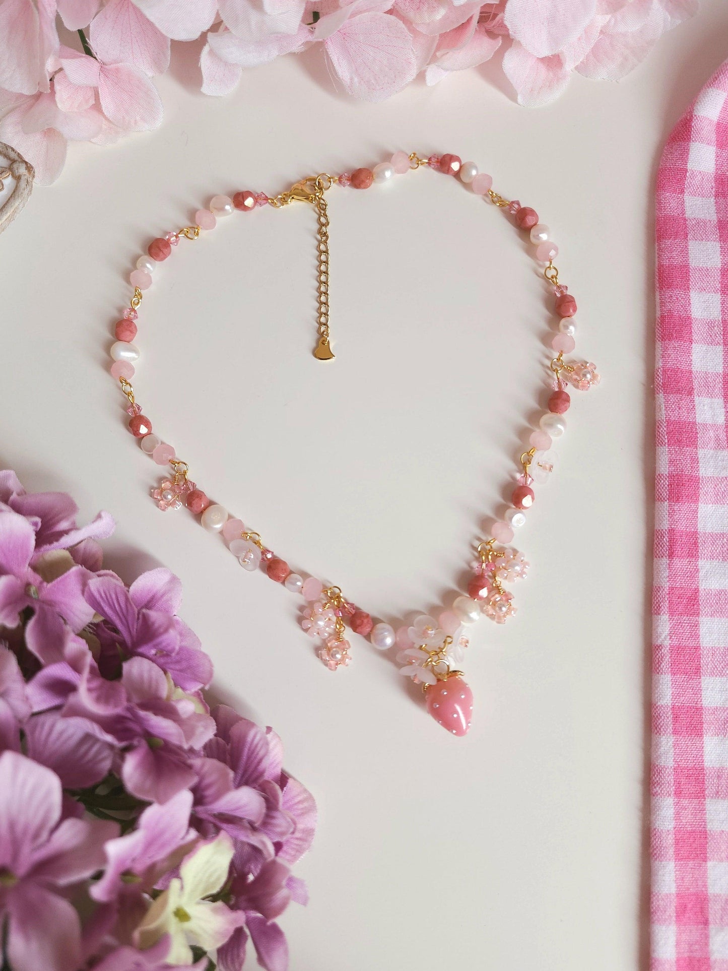 Frosted Berry Pearl Necklace