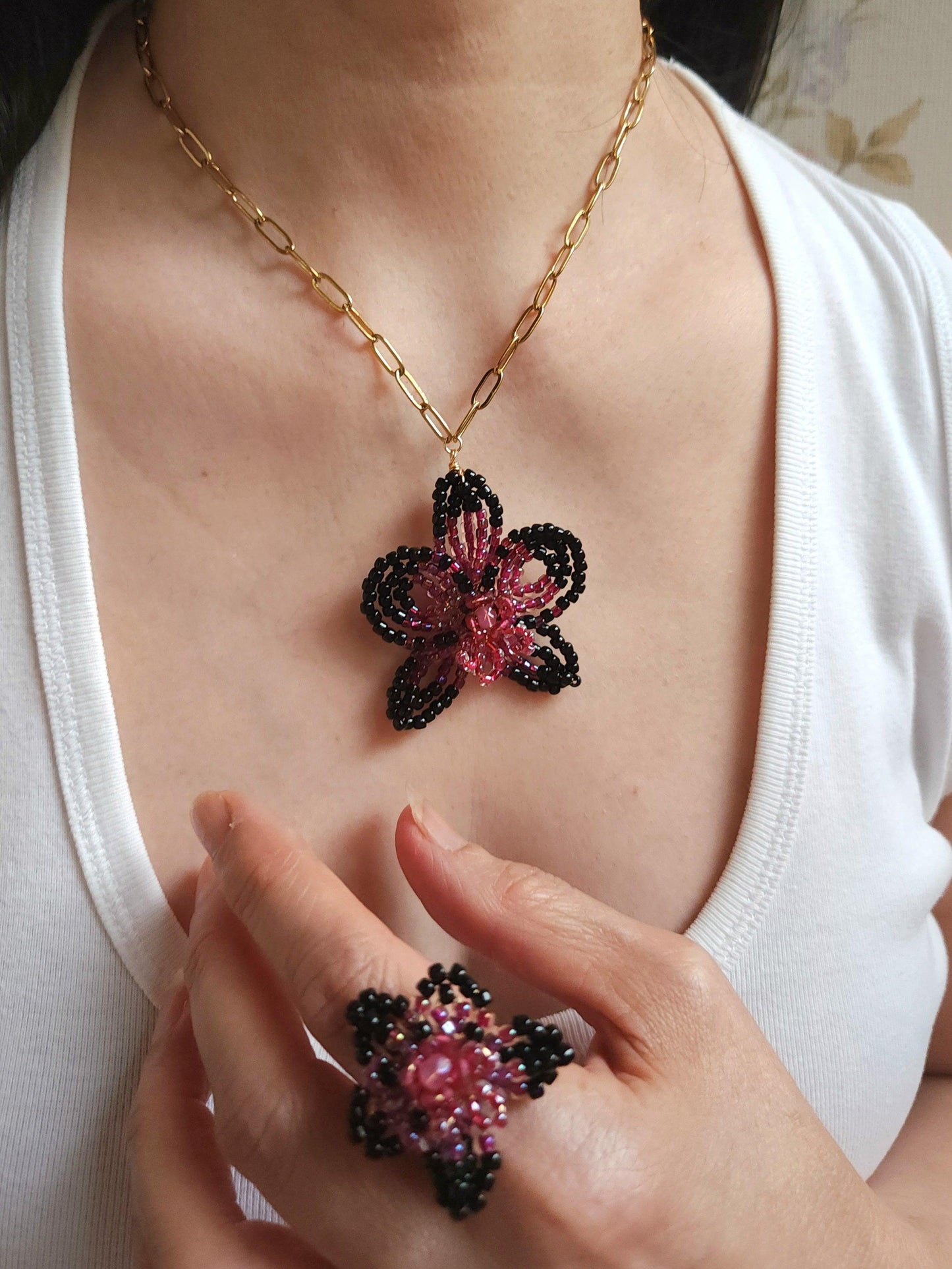 Black Orchid Necklace