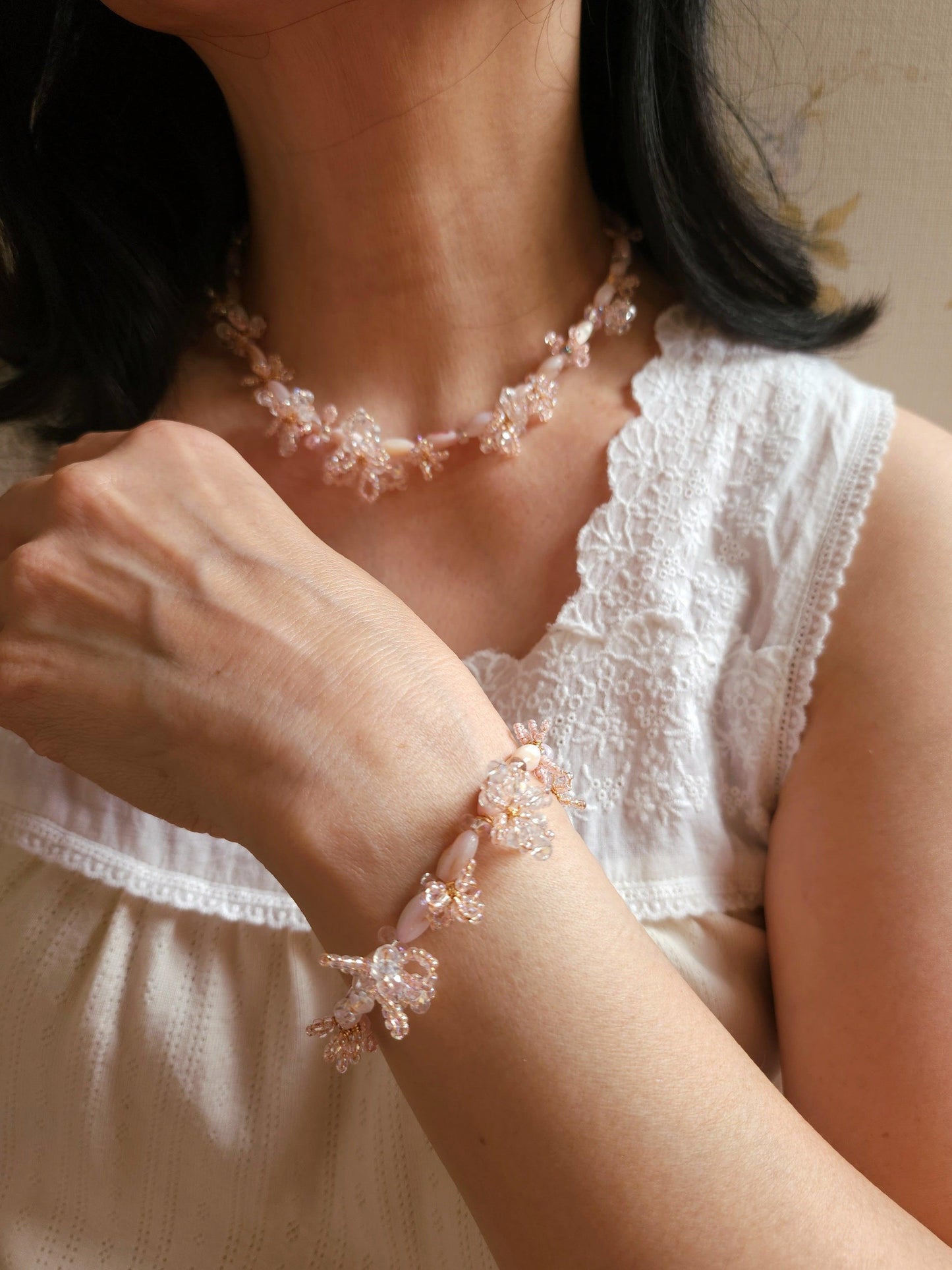 Aurora Blush Beaded Necklace