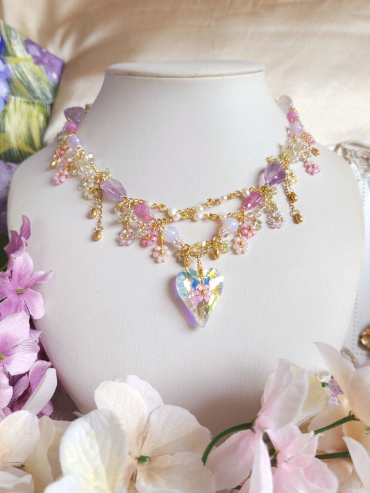 Flower Witch's Sparkly Heart Necklace