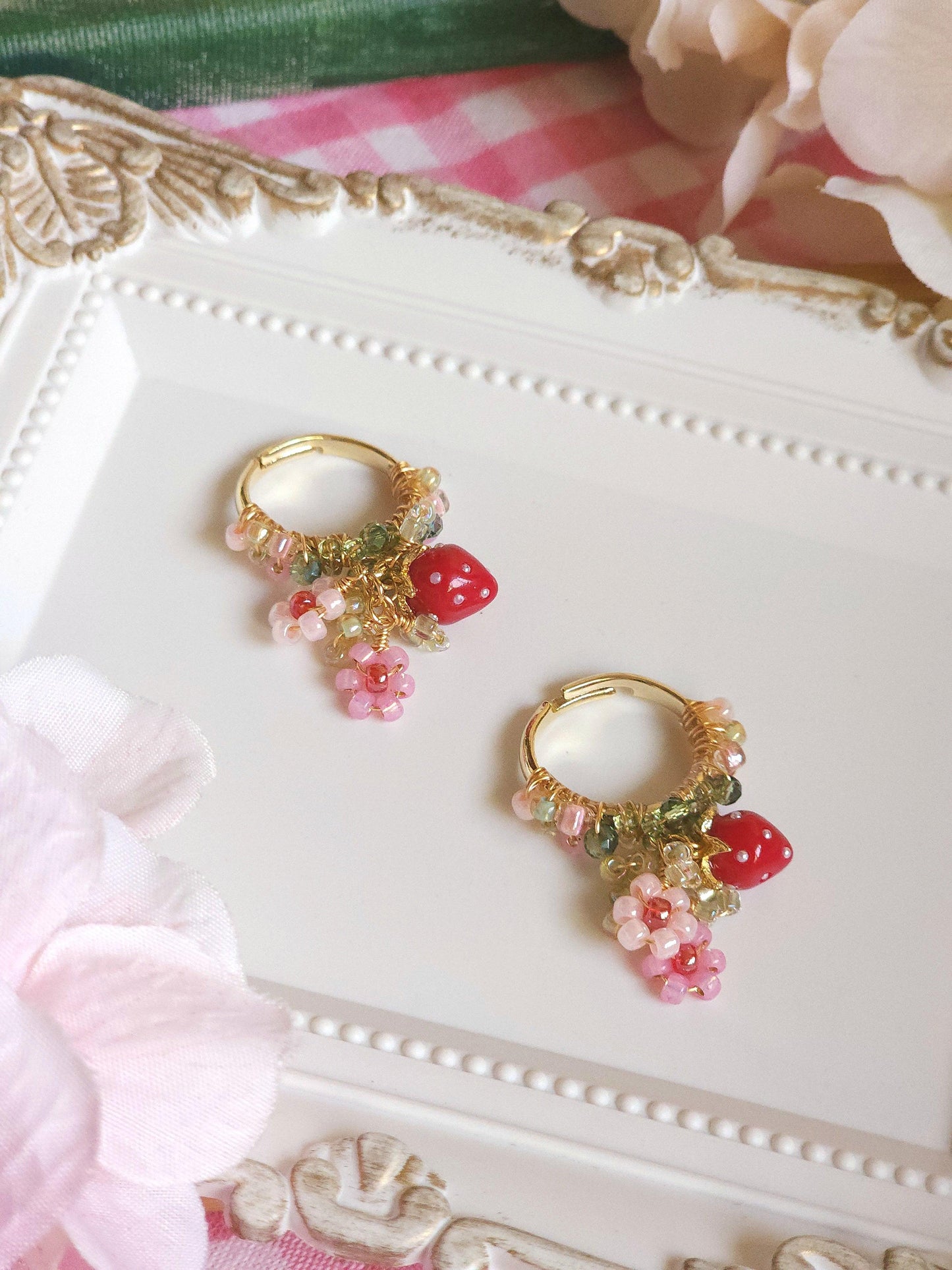 Berry Garden Wire-wrapped Rings (Red/Pink Versions)