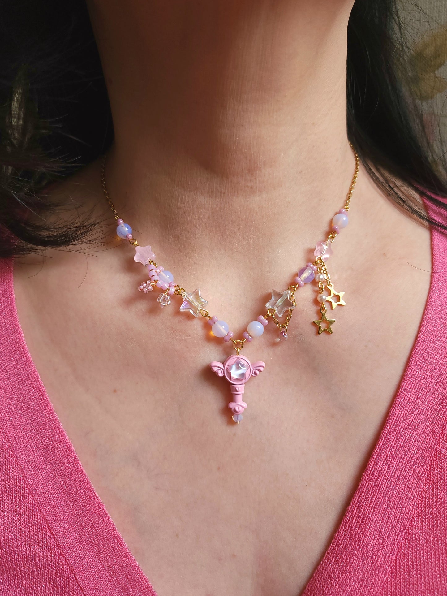 Pink Enchanted Wand Necklace