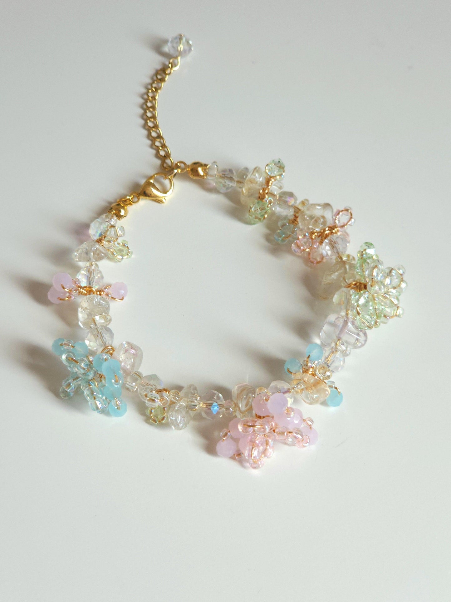 Cotton Candy Clouds Beaded Bracelet