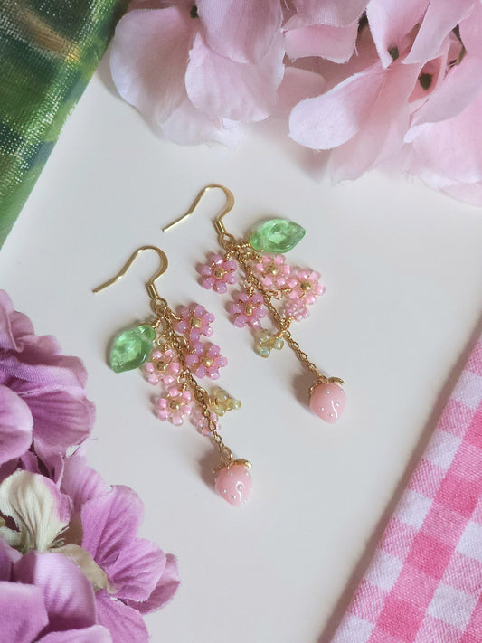 Strawberry Harvest Floral Earrings