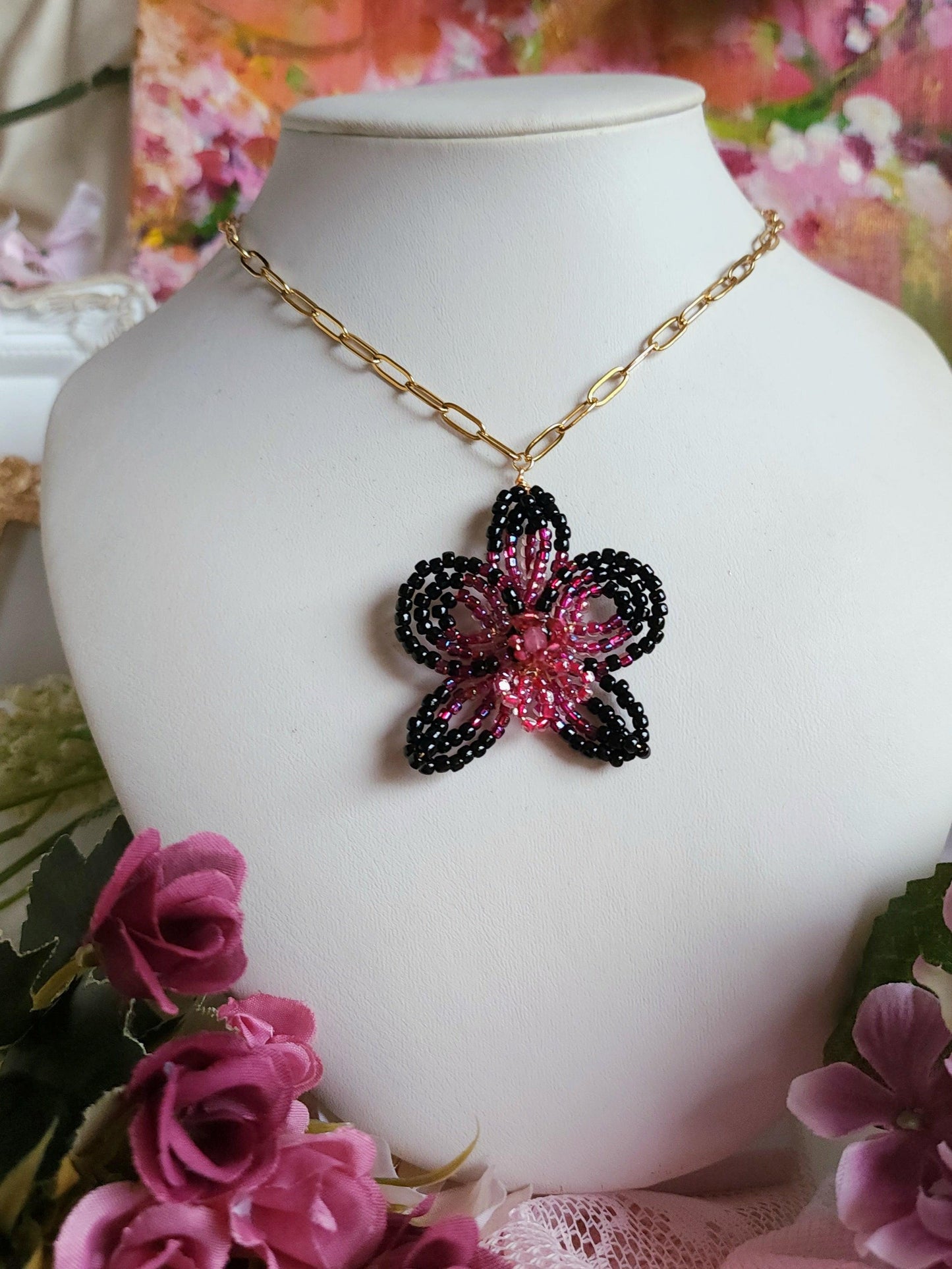 Black Orchid Necklace