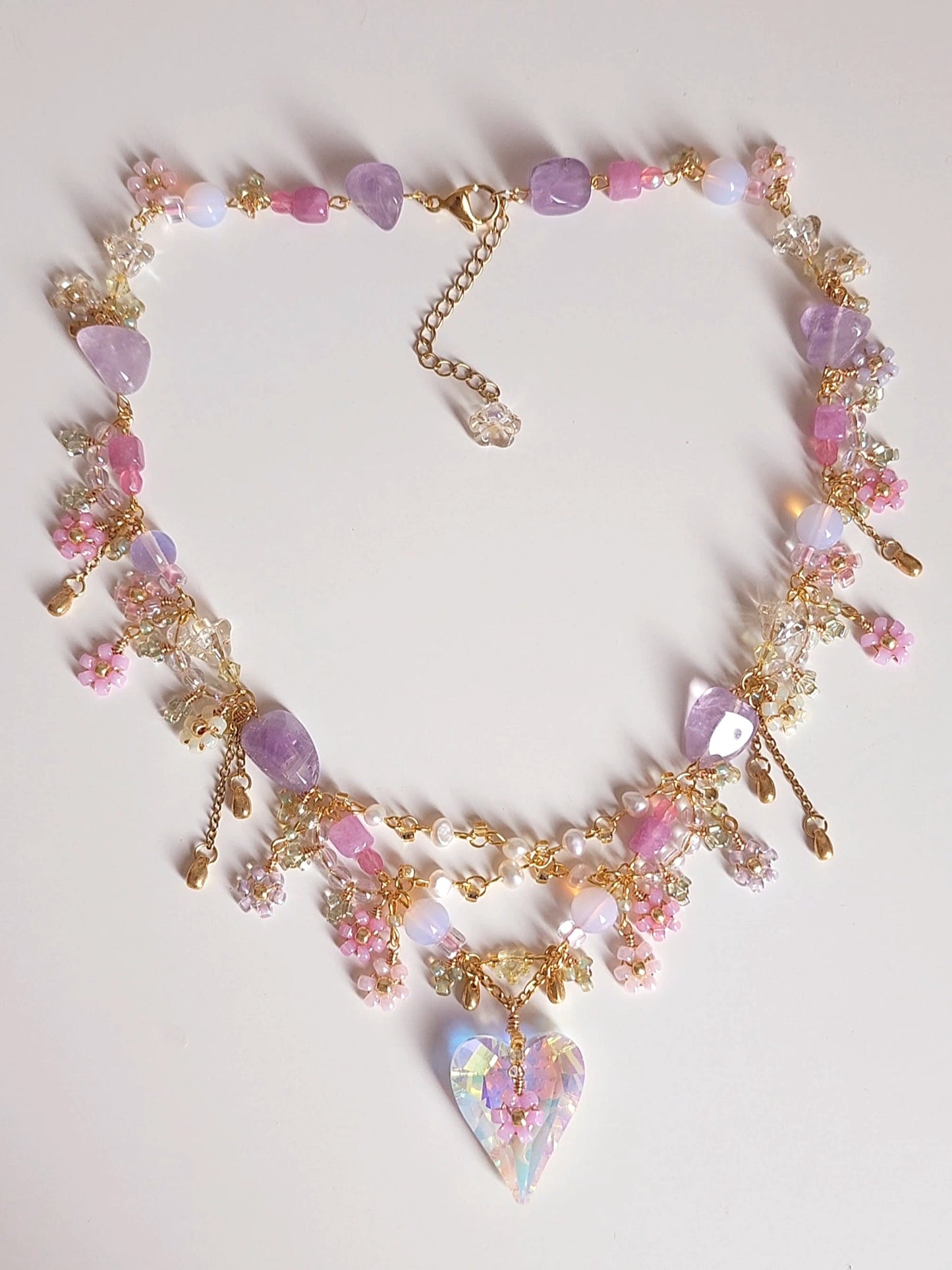 Flower Witch's Sparkly Heart Necklace