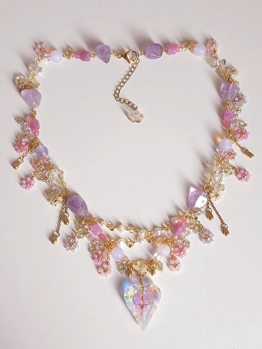 Flower Witch's Sparkly Heart Necklace