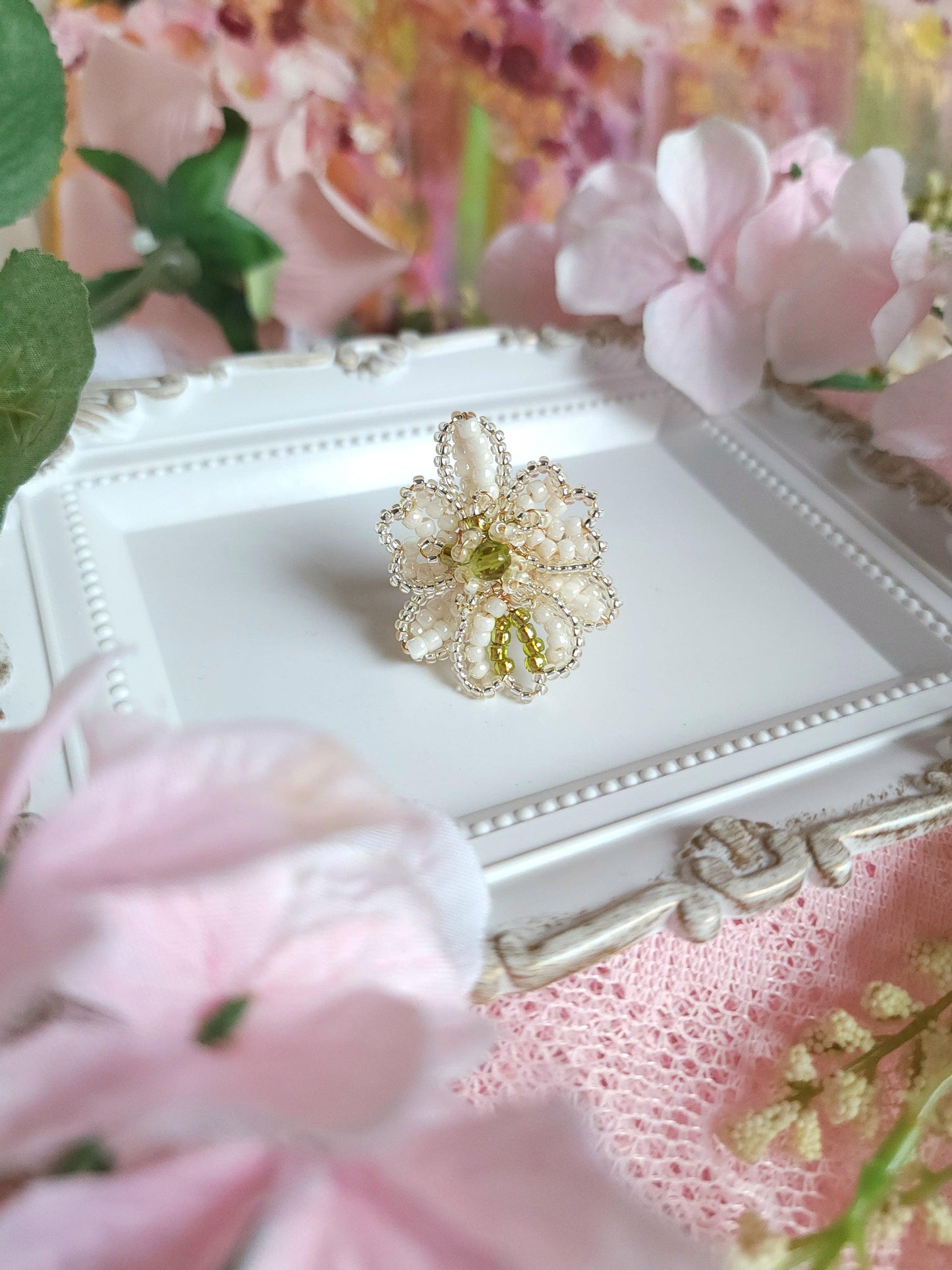 White Orchid Ring