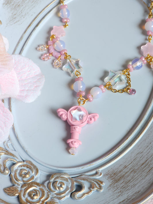 Pink Enchanted Wand Necklace