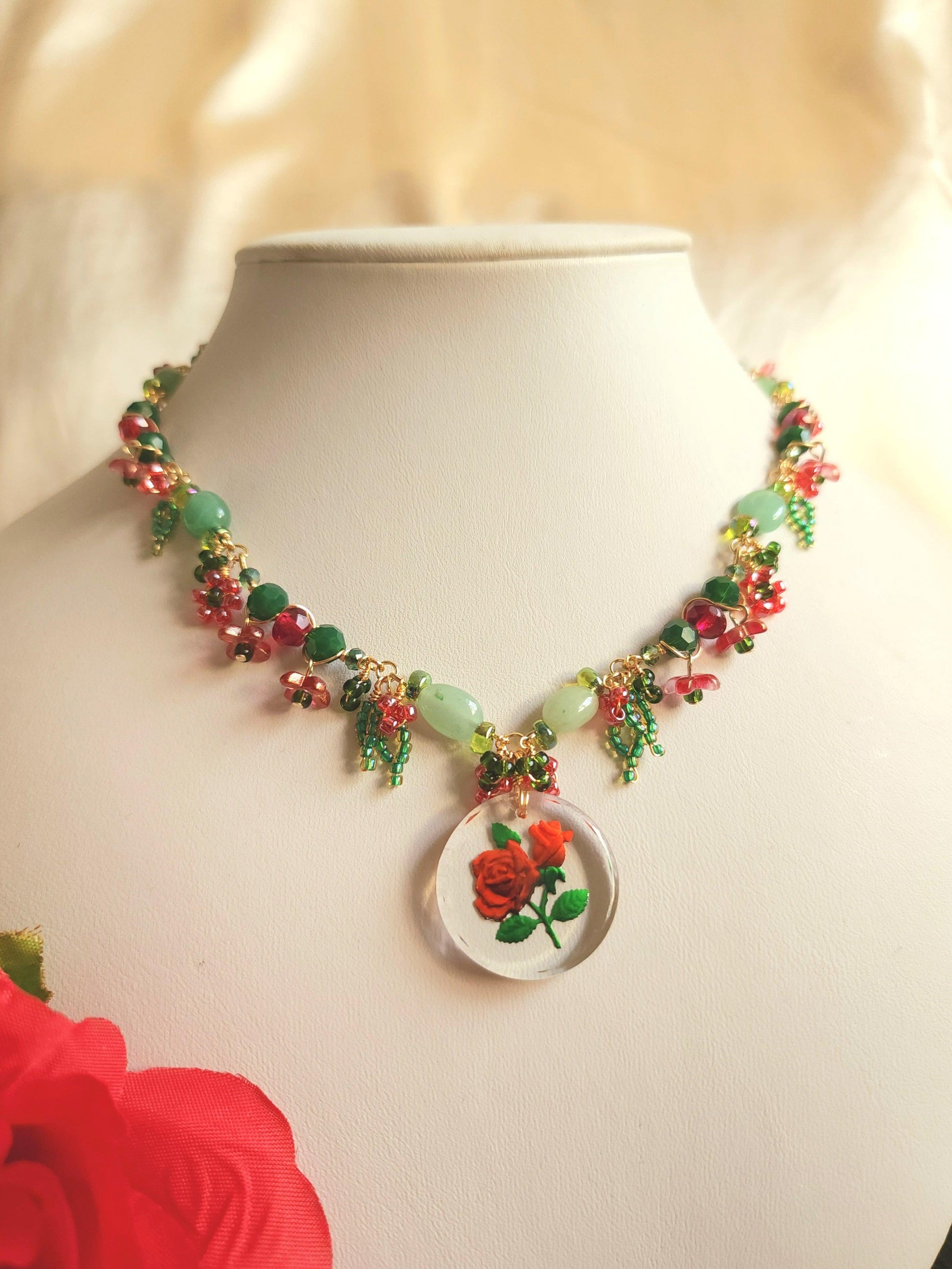Rose in the Dark Necklace - By Cocoyu