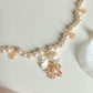 Rosy Ribbon Pearl Necklace - By Cocoyu