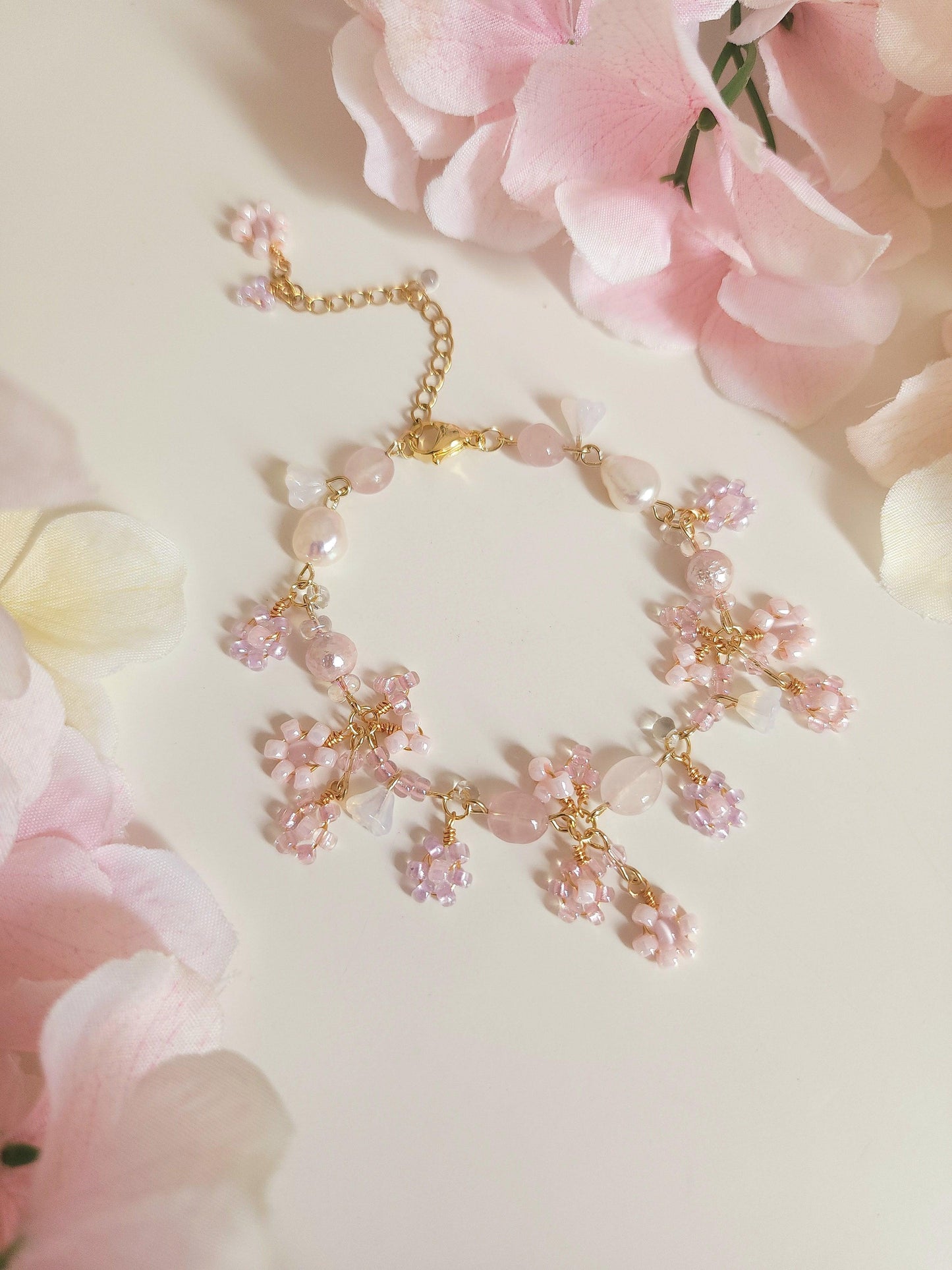 'Sakura's Kiss' Floral Bouquet Bracelet - By Cocoyu