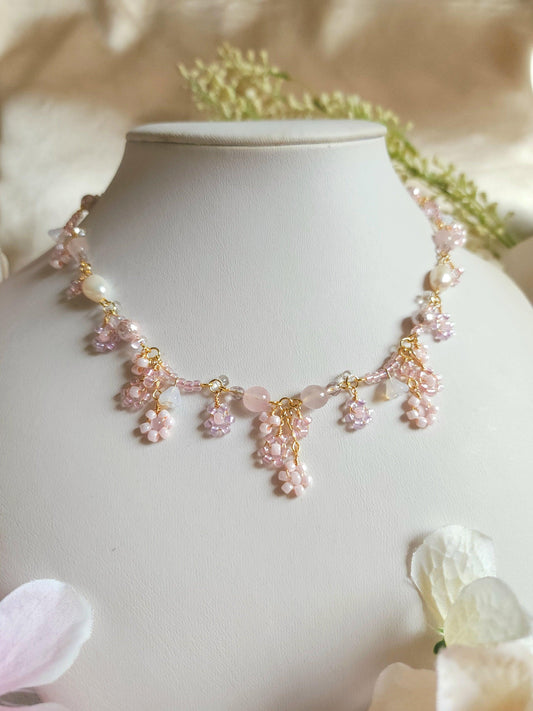 Sakura's Kiss Floral Bouquet Necklace - By Cocoyu