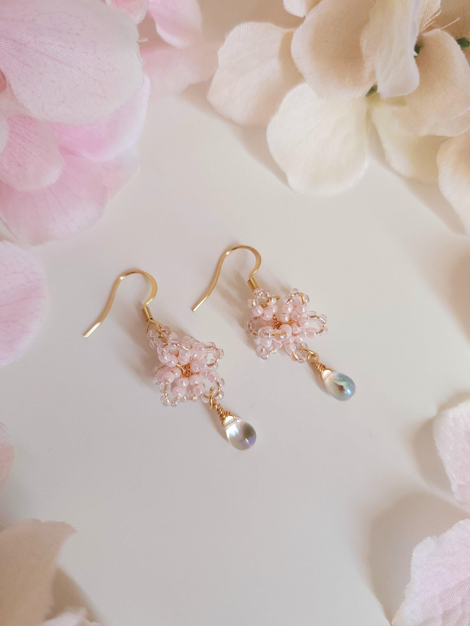 'Sakura's Kiss' Floral Earrings - By Cocoyu