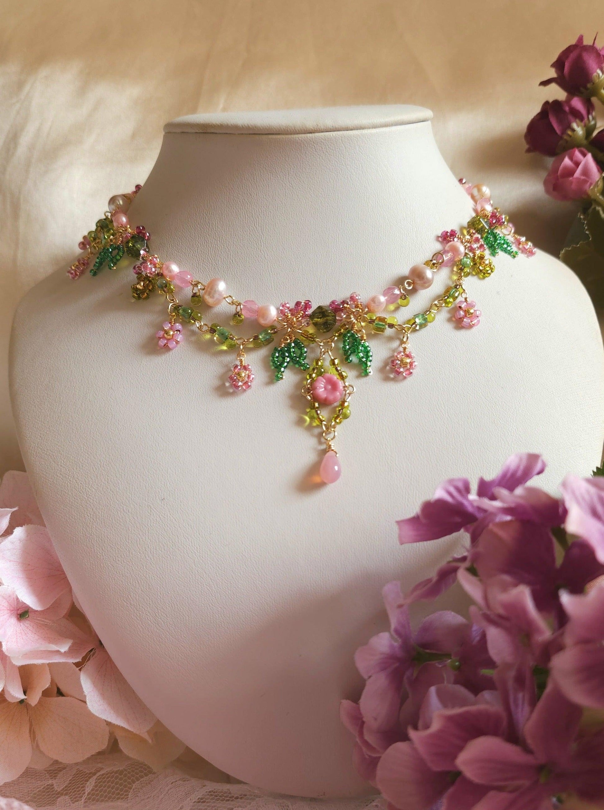 Secret Garden Bouquet Necklace (Newly Restocked) - By Cocoyu