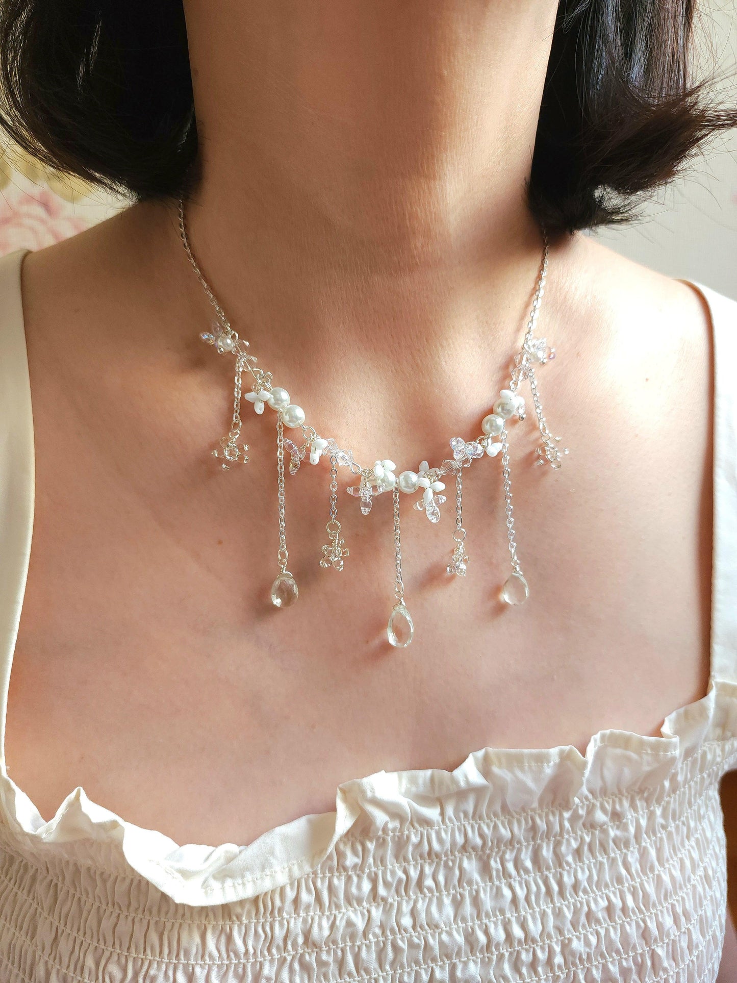 Snowflake Drops Necklace - By Cocoyu