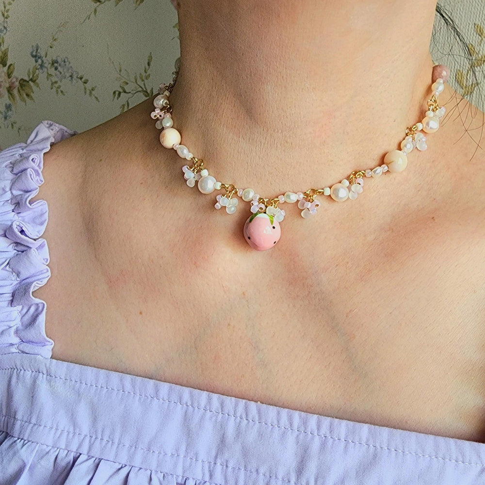 
                  
                    Strawberry Milk Tea Necklace - By Cocoyu
                  
                