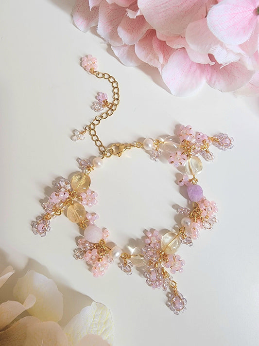Sunset Nemesia Bouquet Bracelet - By Cocoyu