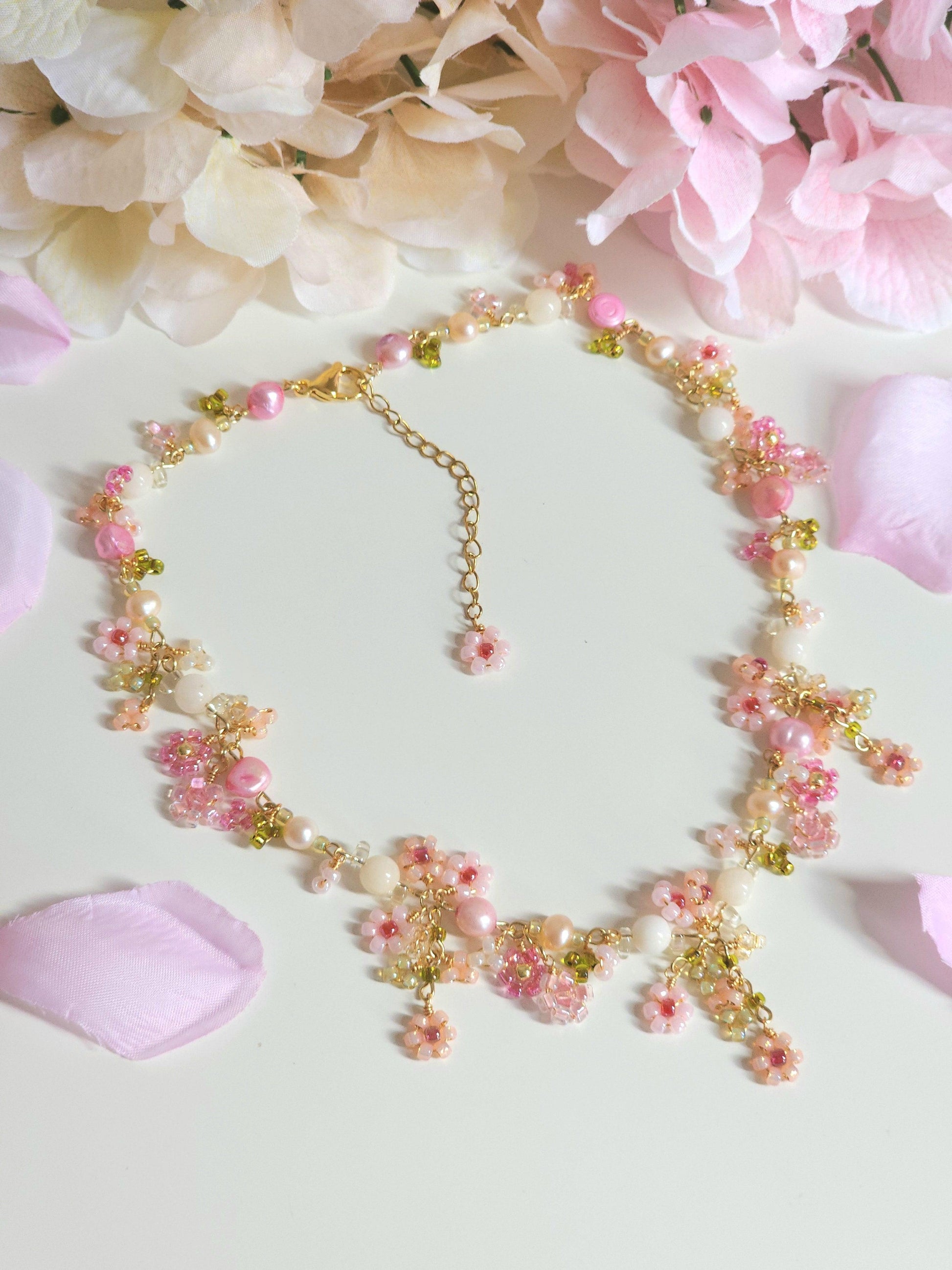 Sweet Persimmon Bouquet Necklace - By Cocoyu