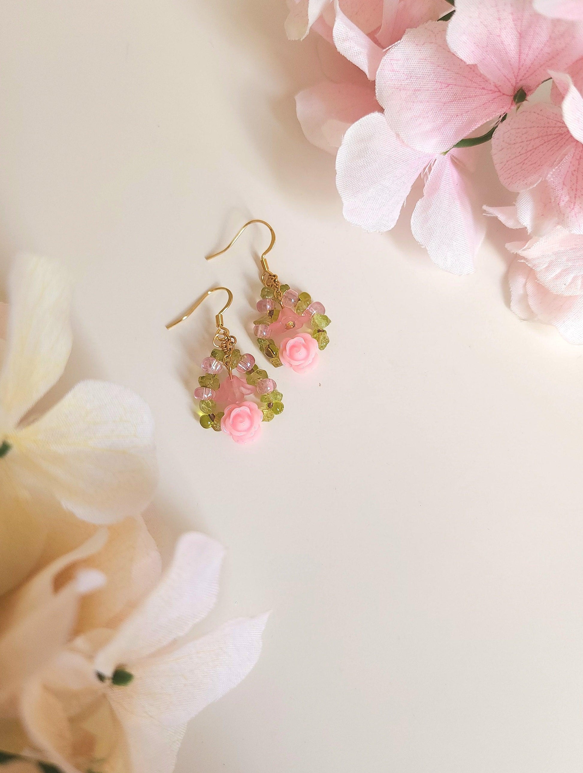 Vintage Rose Garden Earrings - By Cocoyu