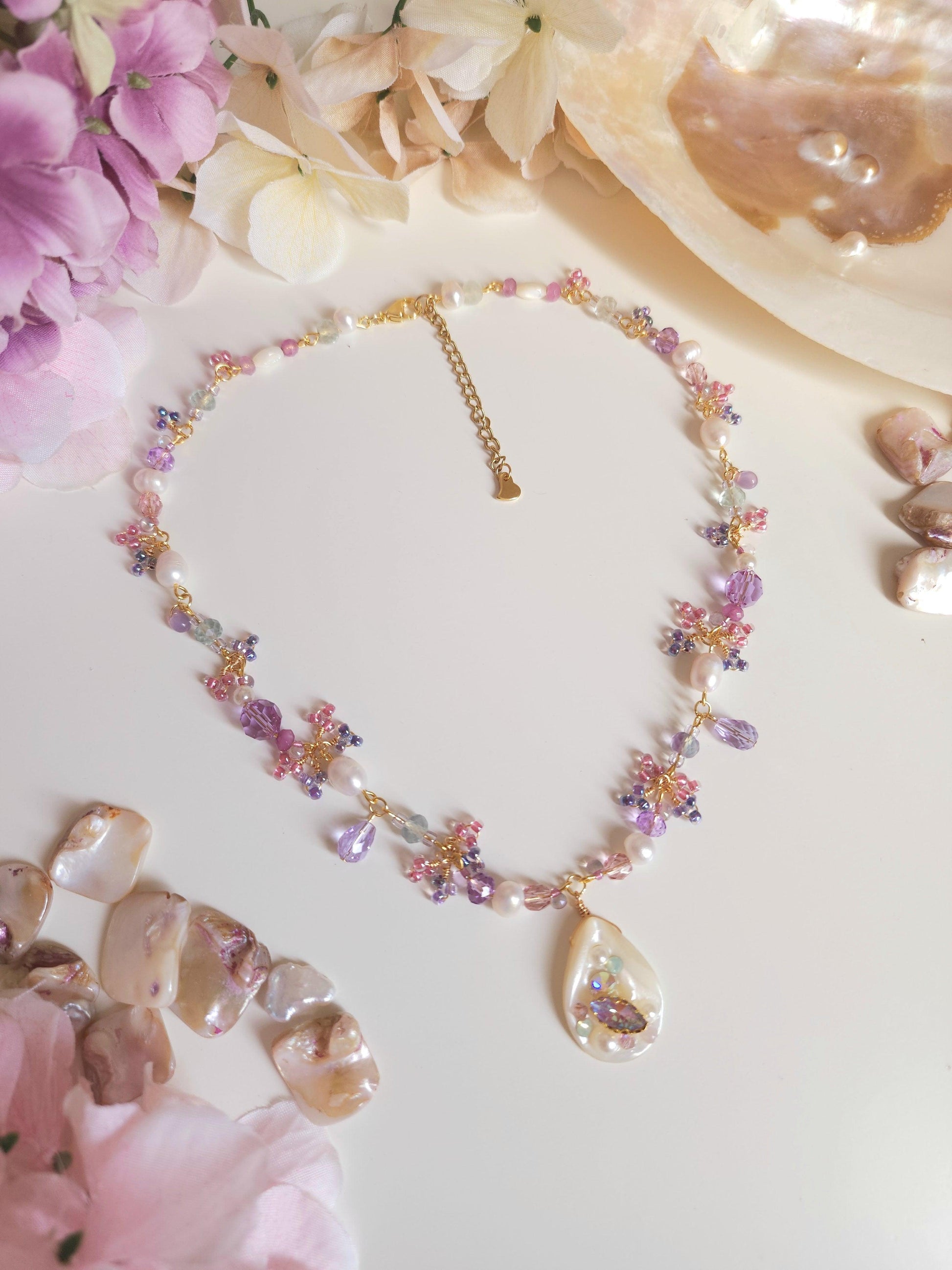 Violet Corals Necklace - By Cocoyu