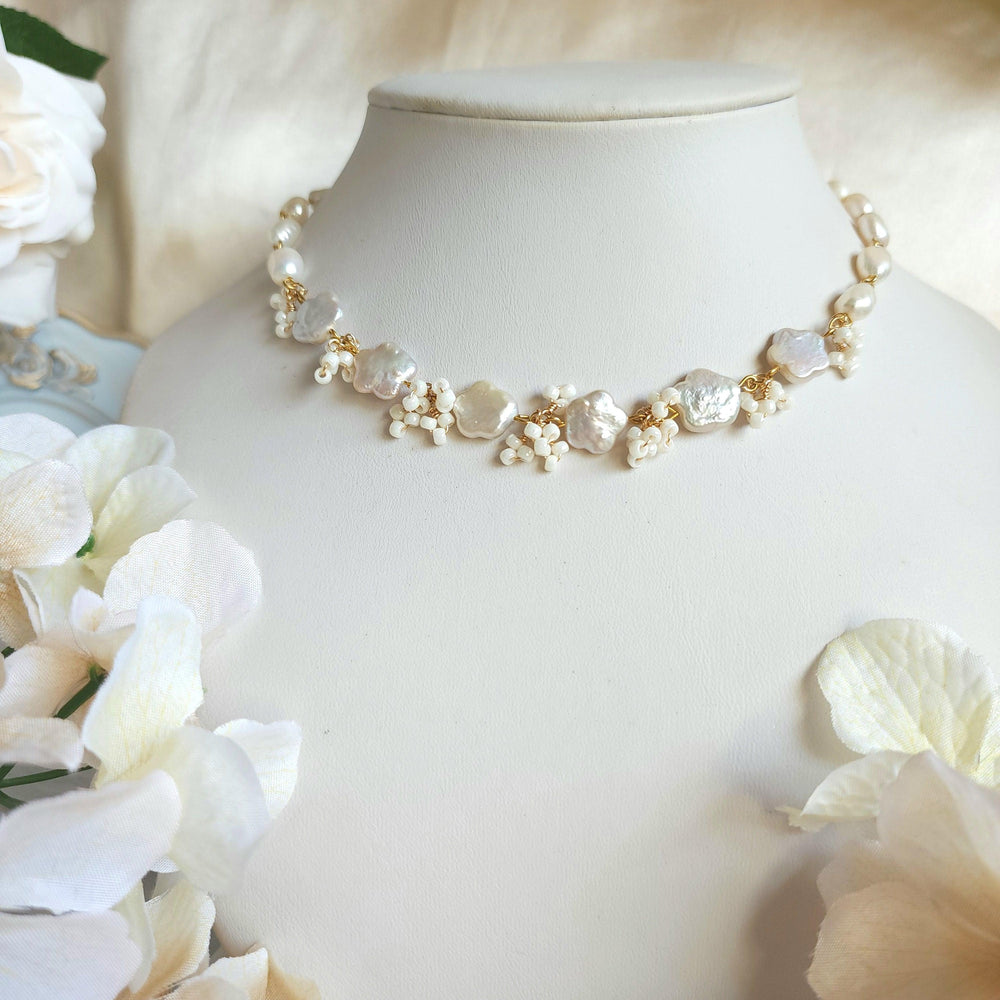 
                  
                    White Flower Pearl Choker - By Cocoyu
                  
                