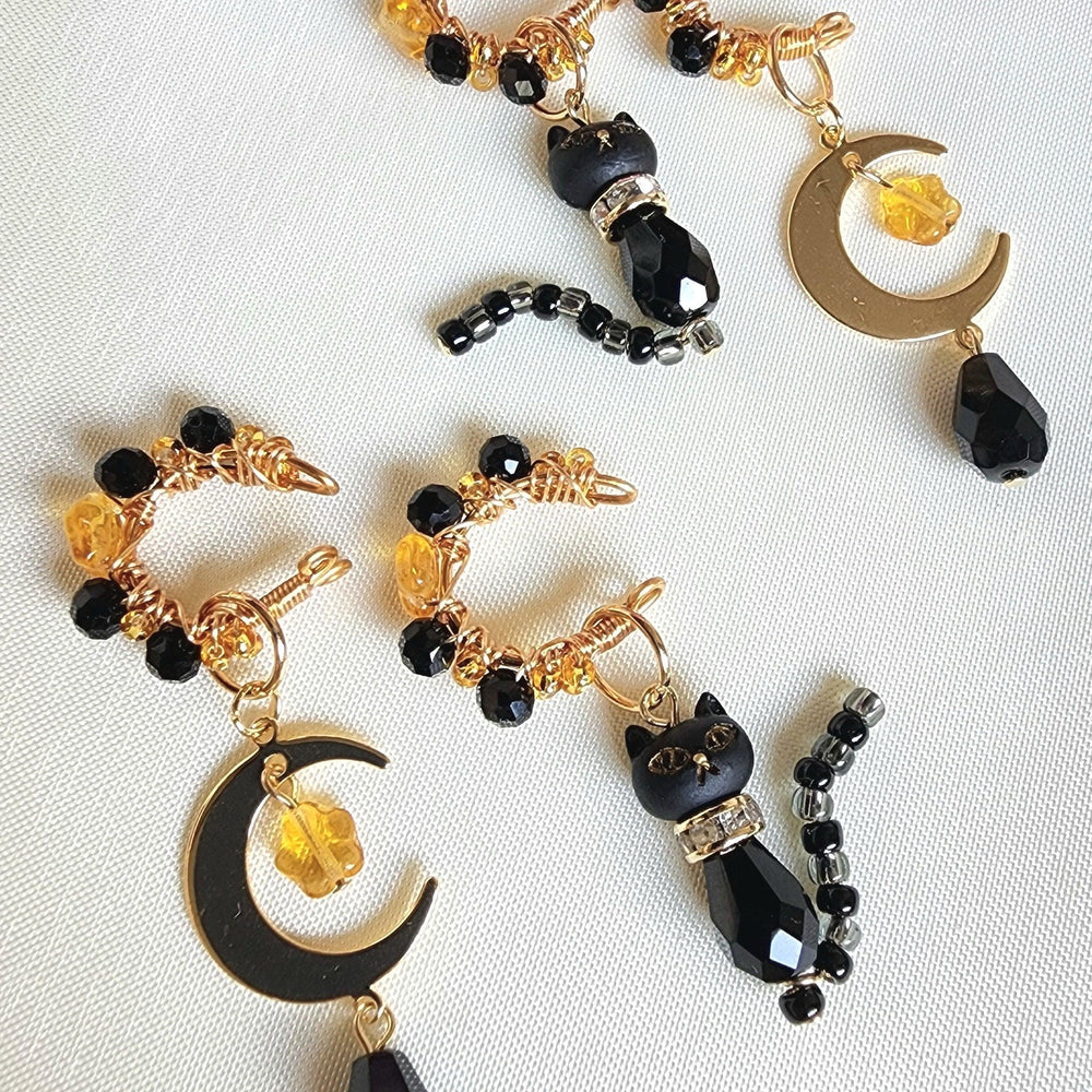 Black Cat under the Stars Earcuffs - By Cocoyu