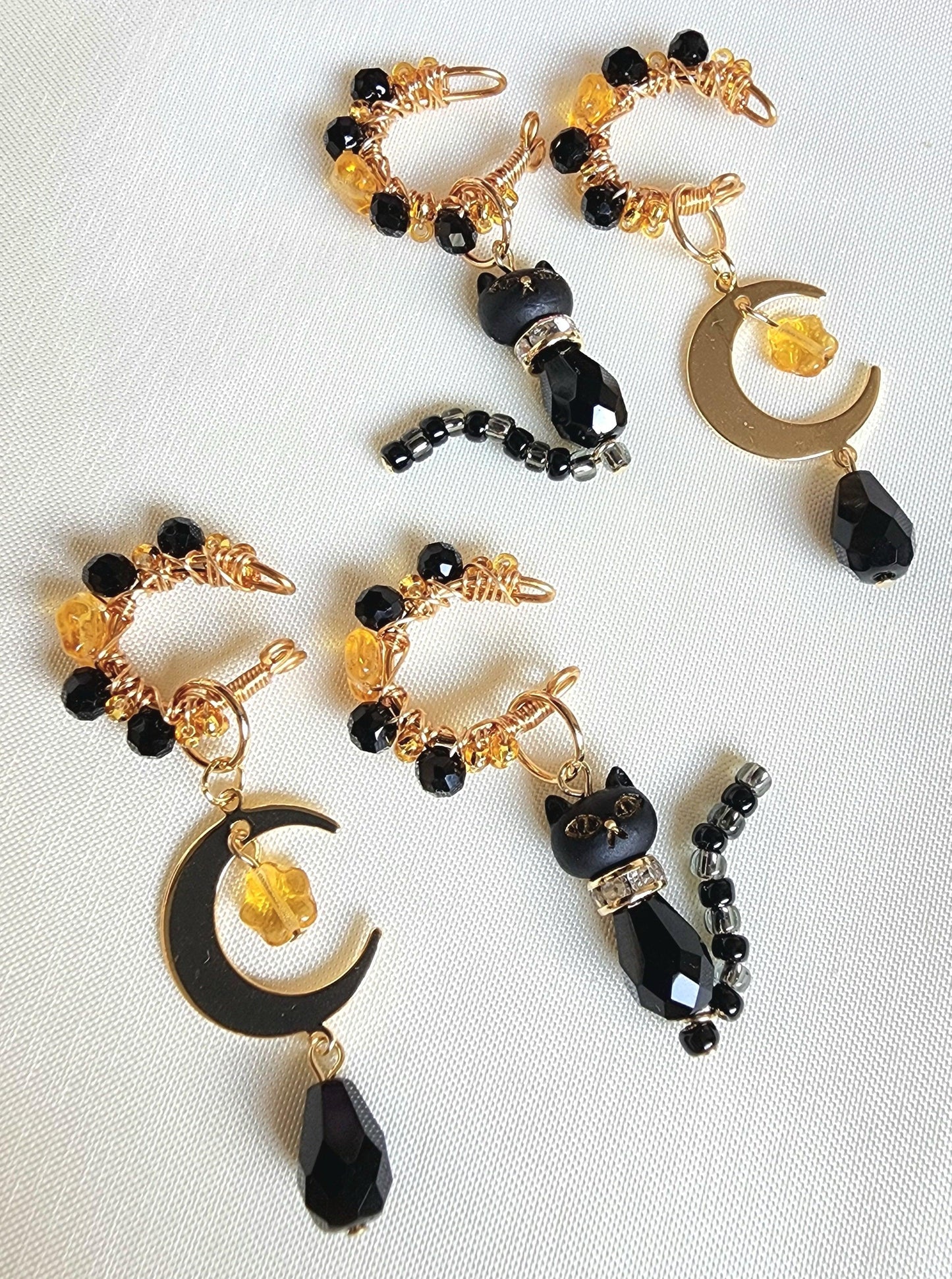 Black Cat under the Stars Earcuffs - By Cocoyu
