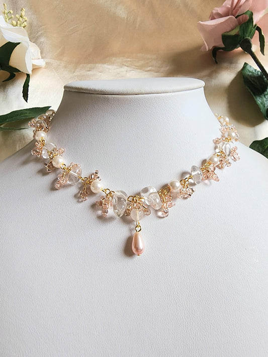 Fairy Pink Flowers Necklace - By Cocoyu