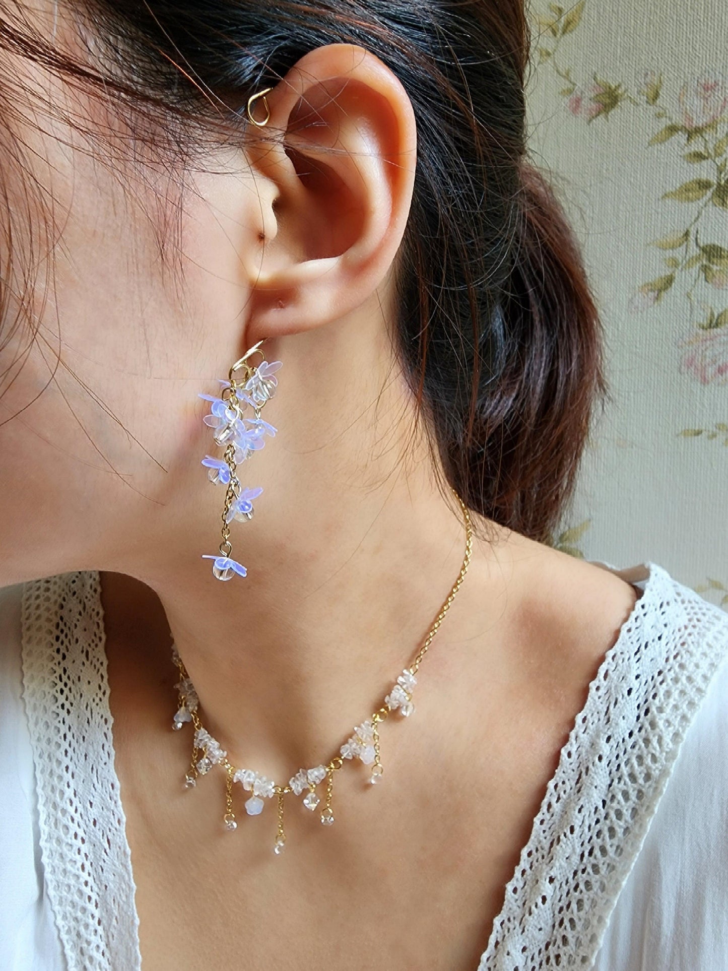Iridescent Blossoms Earcuffs - By Cocoyu