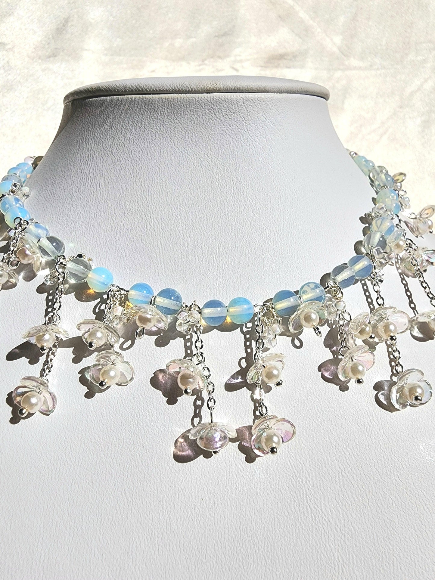 Opalescent Winter Blossoms Necklace - By Cocoyu