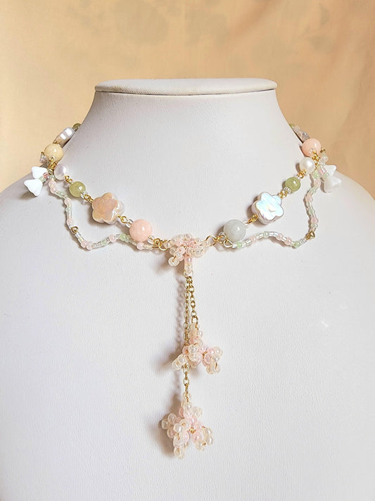 Pastel Rainbow Florals Necklace - By Cocoyu