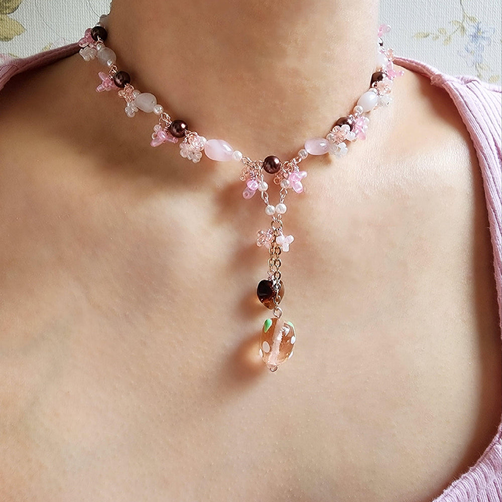 
                  
                    Pink Chocolate Strawberry Necklace - By Cocoyu
                  
                