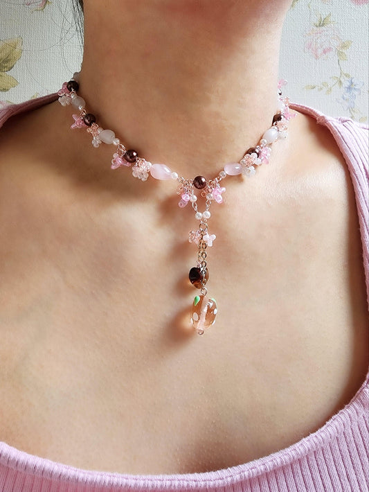 Pink Chocolate Strawberry Necklace - By Cocoyu