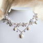 Silver Lilac Blossoms and Pearls Necklace - By Cocoyu