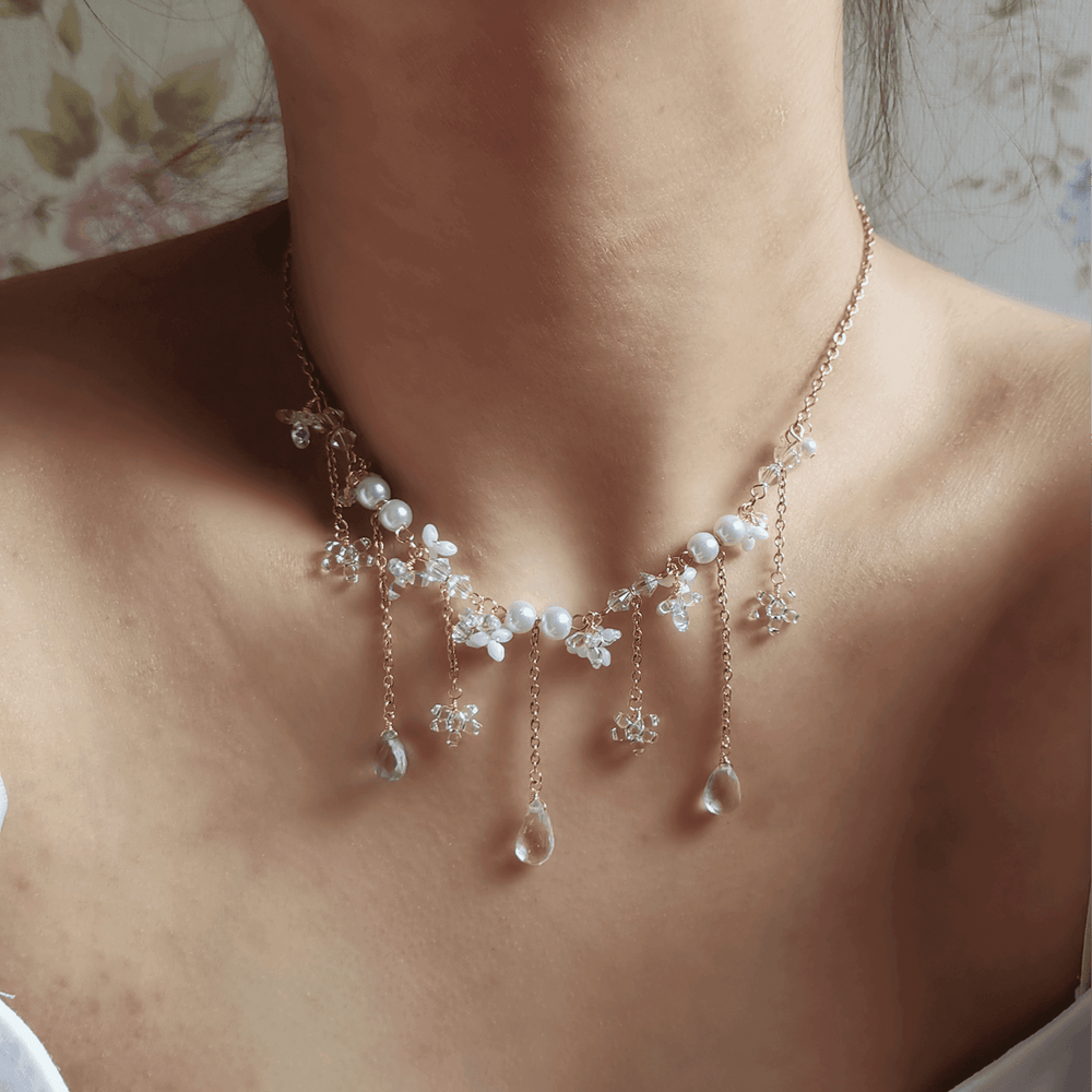 
                  
                    Snowflake Drops Necklace - By Cocoyu
                  
                