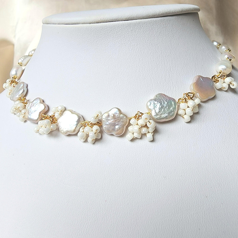 
                  
                    White Flower Pearl Choker - By Cocoyu
                  
                